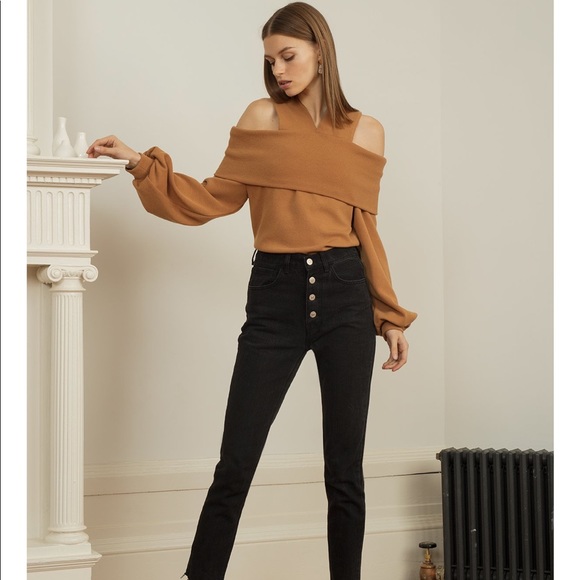 Pixie Market Sweaters - Pixie Market Camel Halter Top Sweater